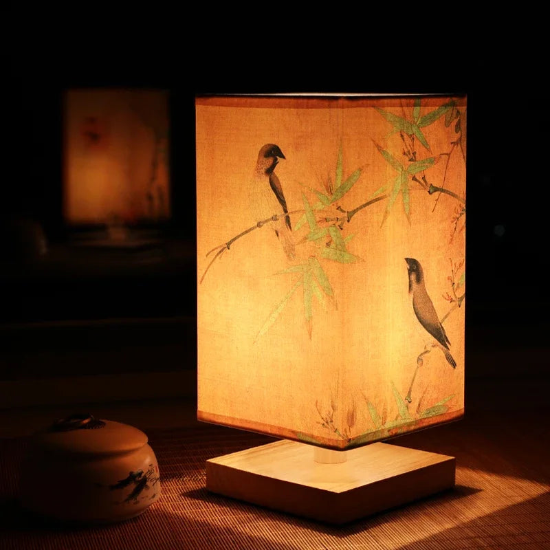 Kaze | Lampe de Table Zen Design Japonais Bois E27 Luminaire Design d'Intérieur