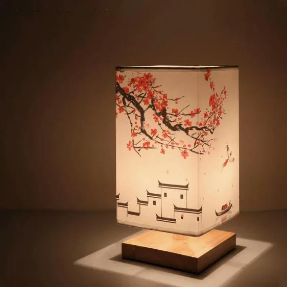 Kaze | Lampe de Table Zen Design Japonais Bois E27 Luminaire Design d'Intérieur