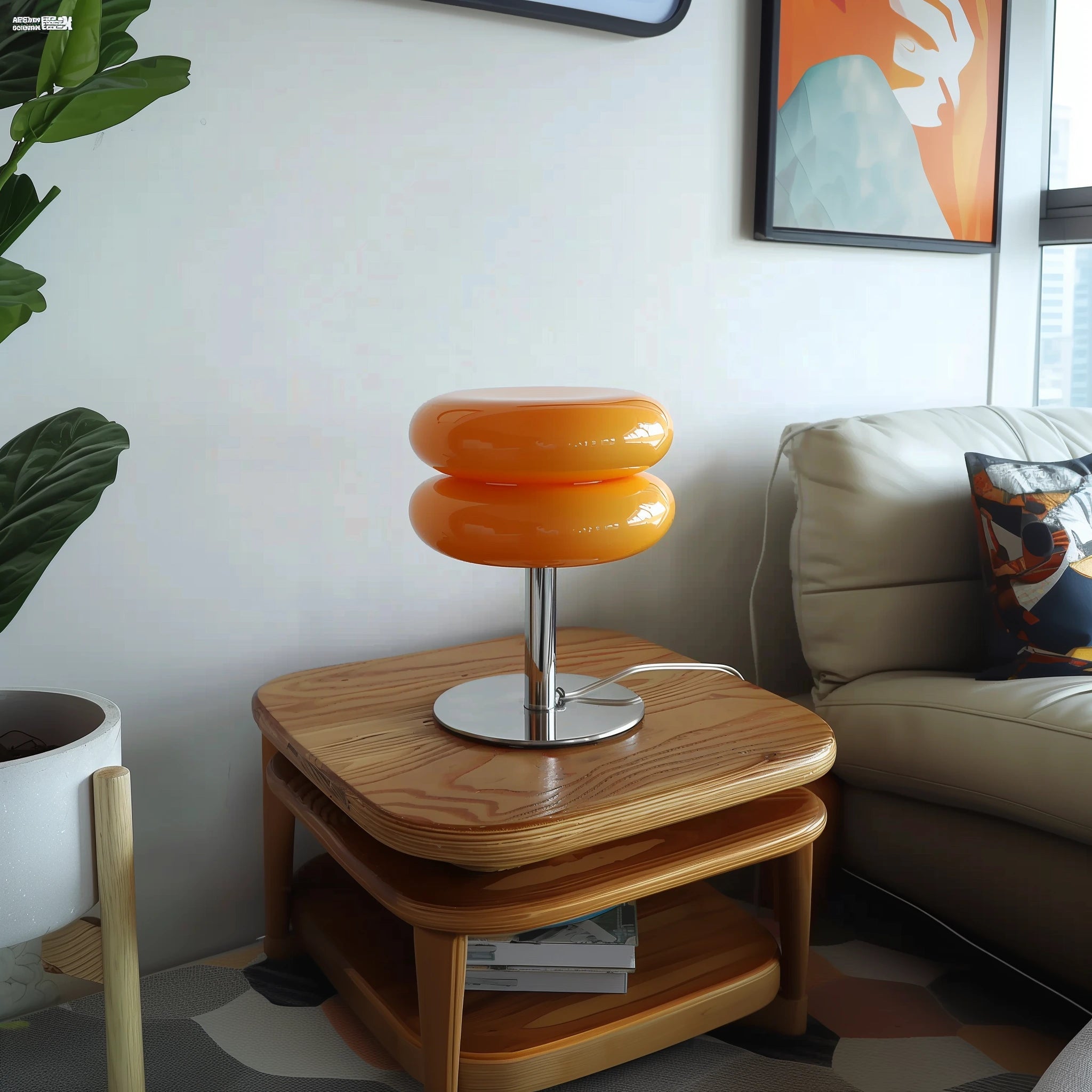 Aion | Lampe de Table Champignon Design en Verre soufflé LED USB