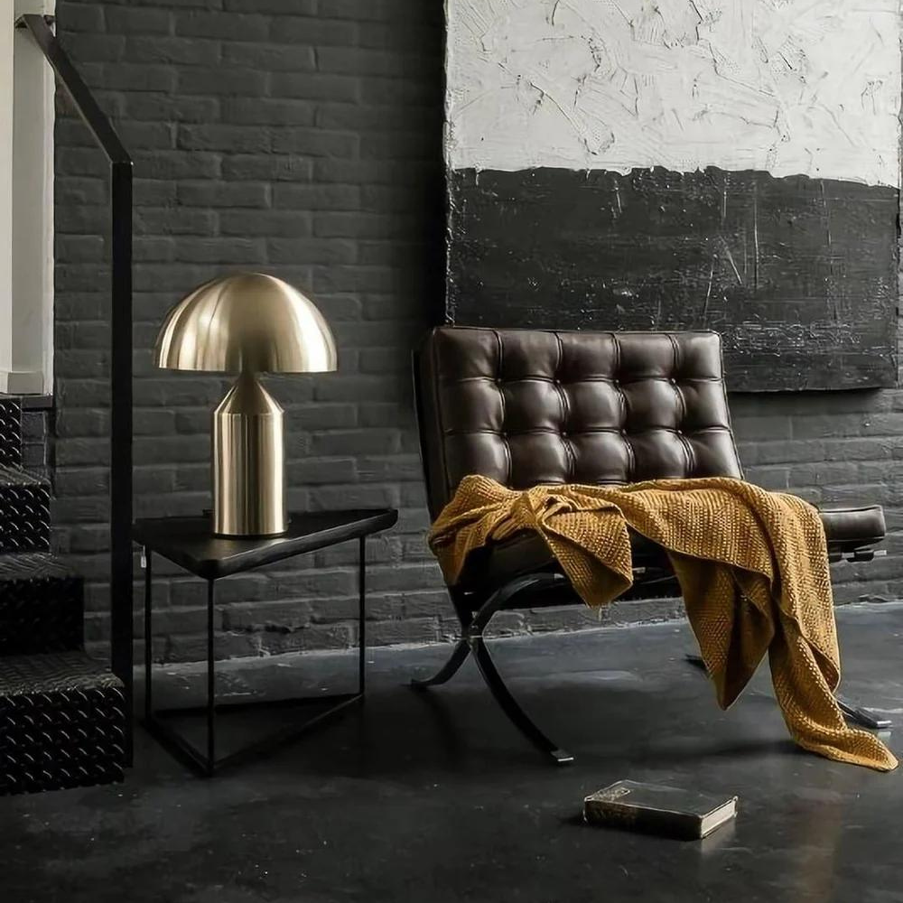 Aurelia | Lampe de Table Champignon Design en Laiton Brossé