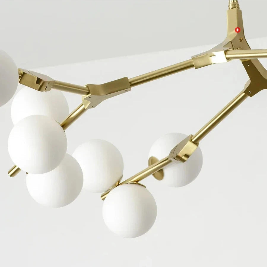 Lami | Lustre Branche Design Moderne Structure Laiton Verre Dépoli G9