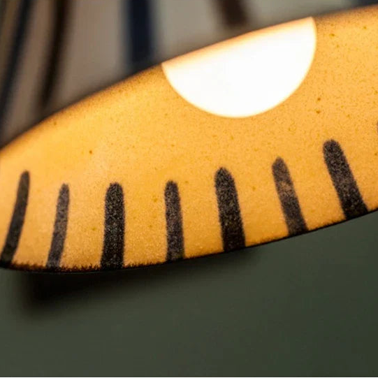 Mora | Suspension Design Céramique à Rayures Style Artisanat Moderne