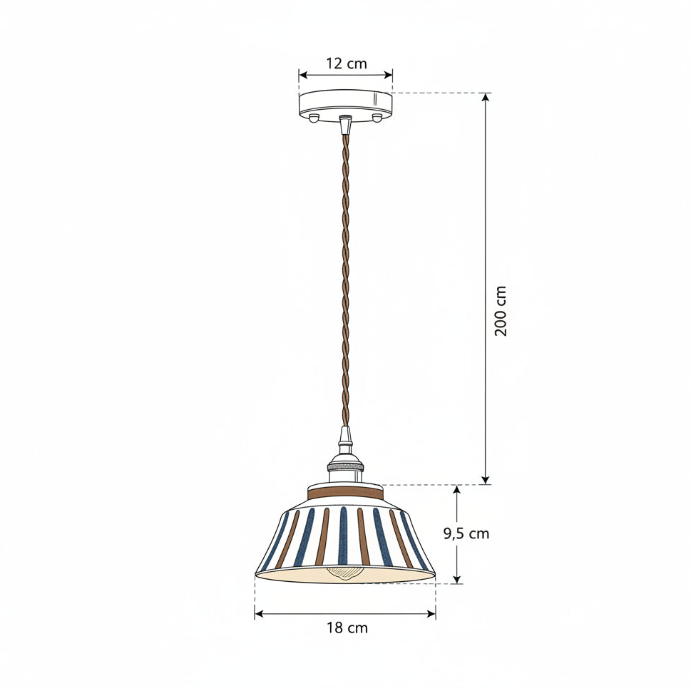 Mora | Suspension Design Céramique à Rayures Style Artisanat Moderne