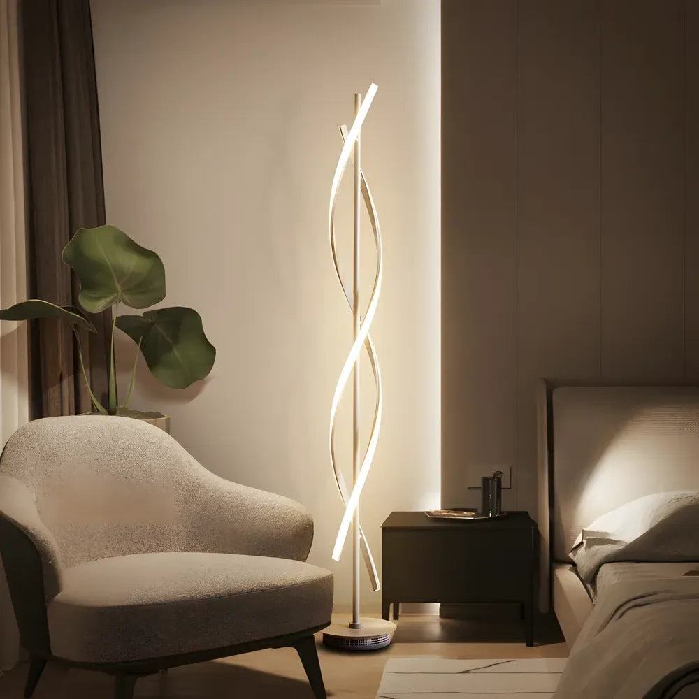 Helix | Lampadaire Design LED Spirale Salon Moderne Variable avec Télécommande