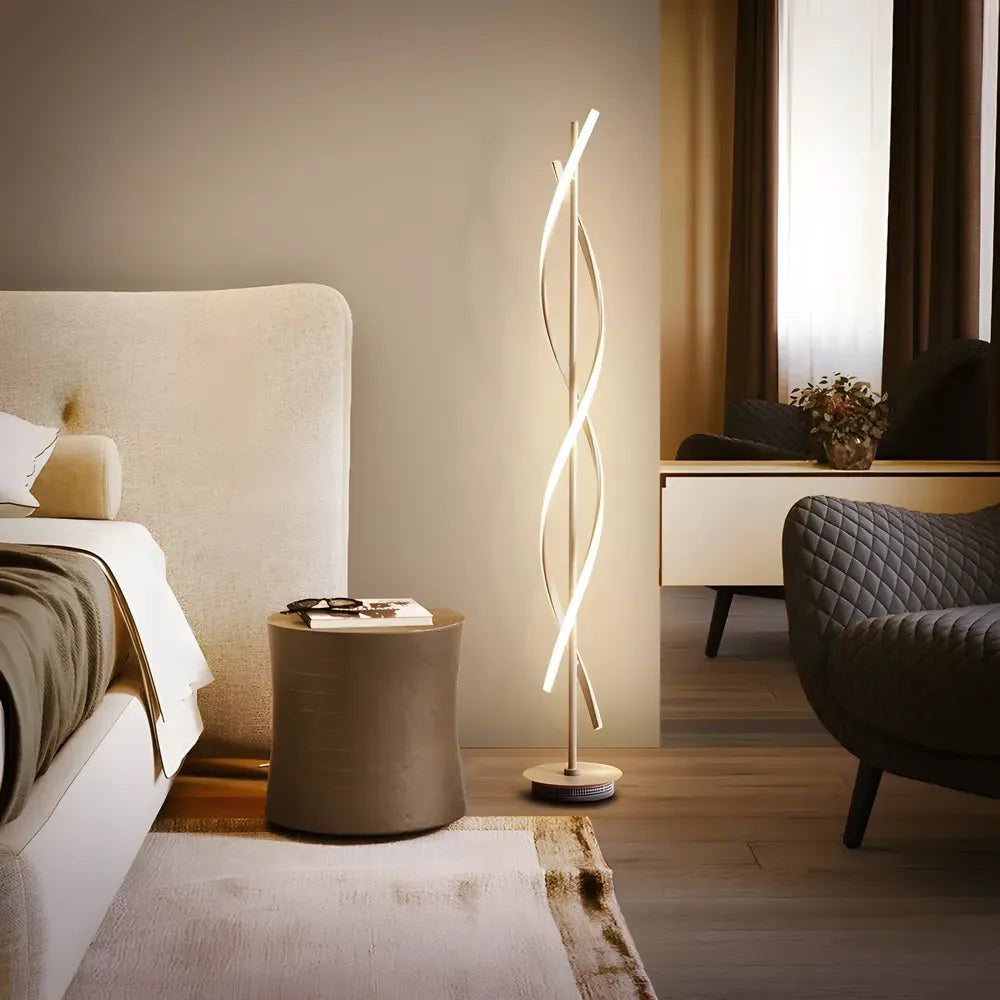 Helix | Lampadaire Design LED Spirale Salon Moderne Variable avec Télécommande