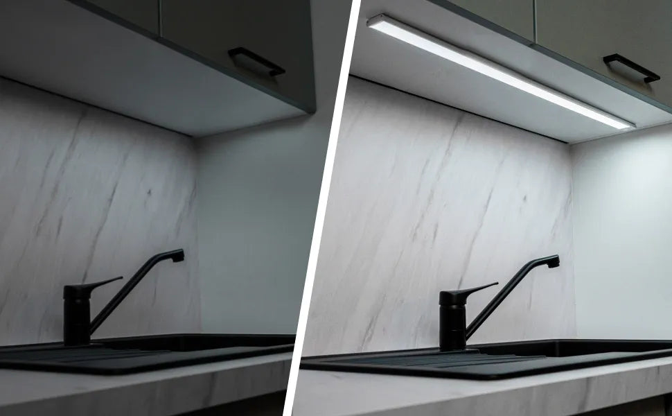 Lumina | Réglette LED Rechargeable Sans Fil Aluminium avec Capteur de Mouvement