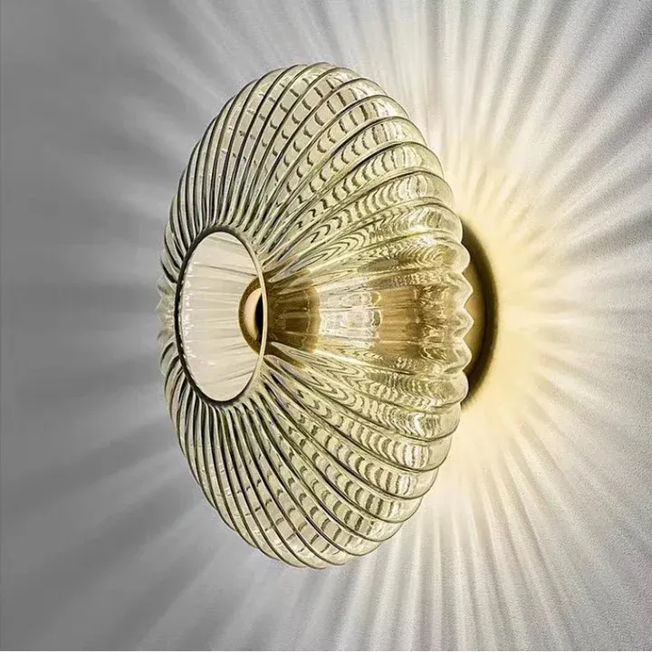 Milos | Applique Murale Verre Strié Design Moderne Scandinave E27