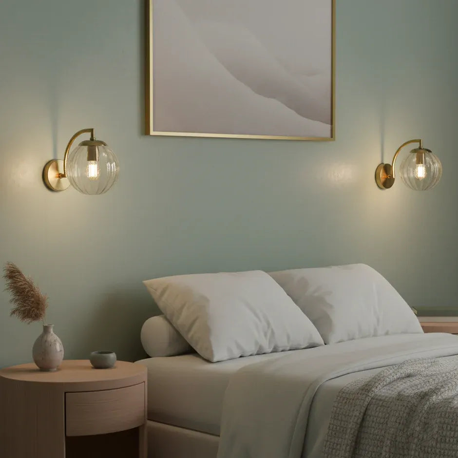 Kyoto | Applique Murale Laiton Verre Strié Design Moderne