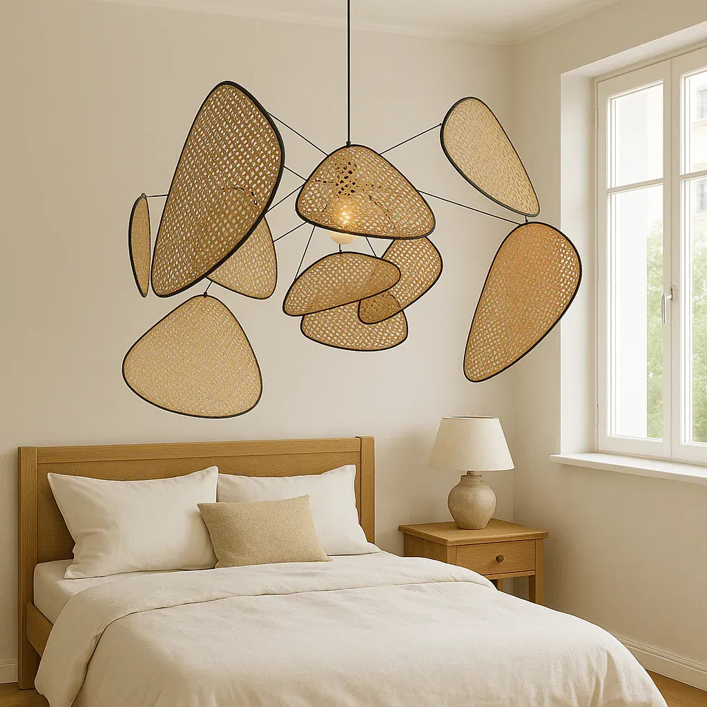 Oona | Suspension Design Mobile en Rotin Canné Style Organique