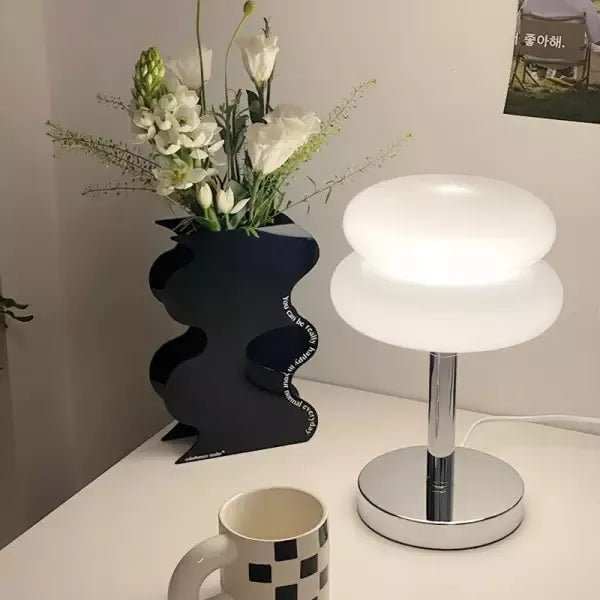 Aion | Lampe de Table Champignon Design en Verre soufflé LED USB