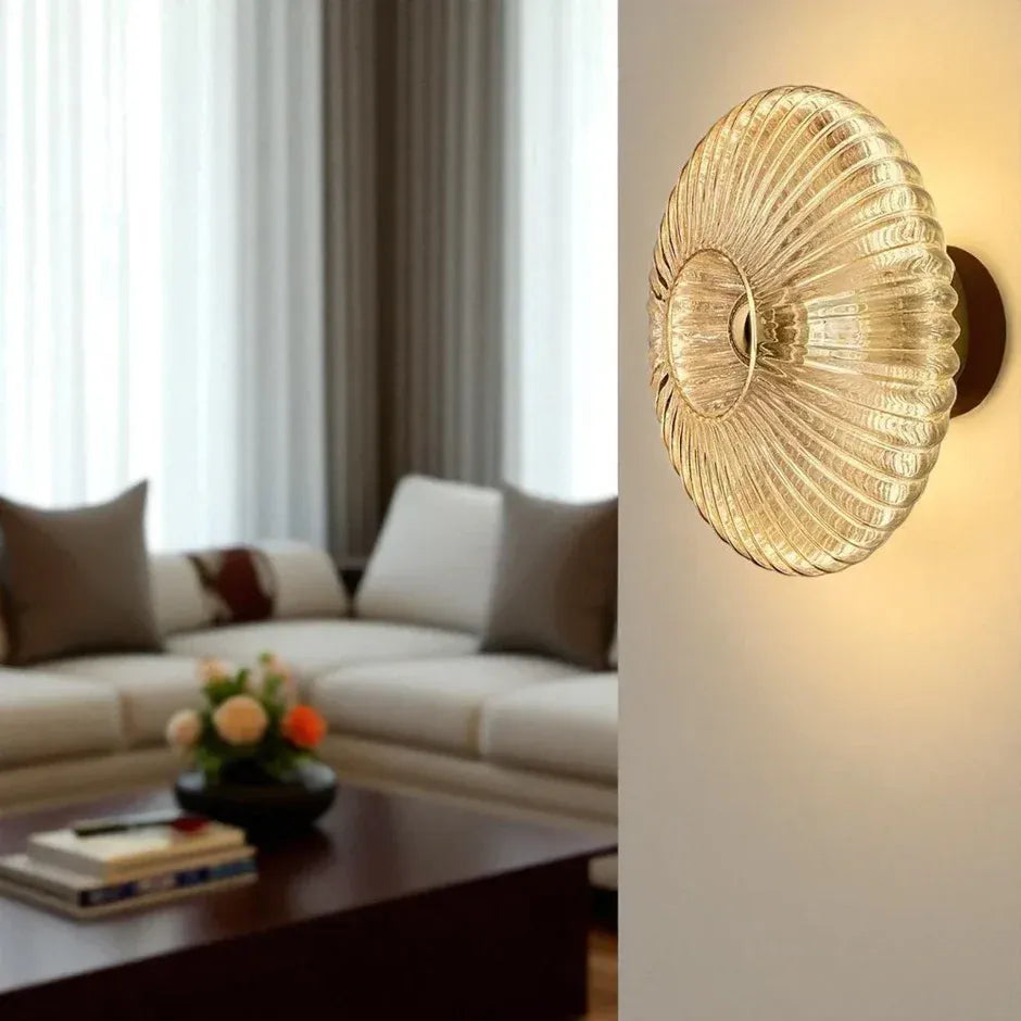 Milos | Applique Murale Verre Strié Design Moderne Scandinave E27