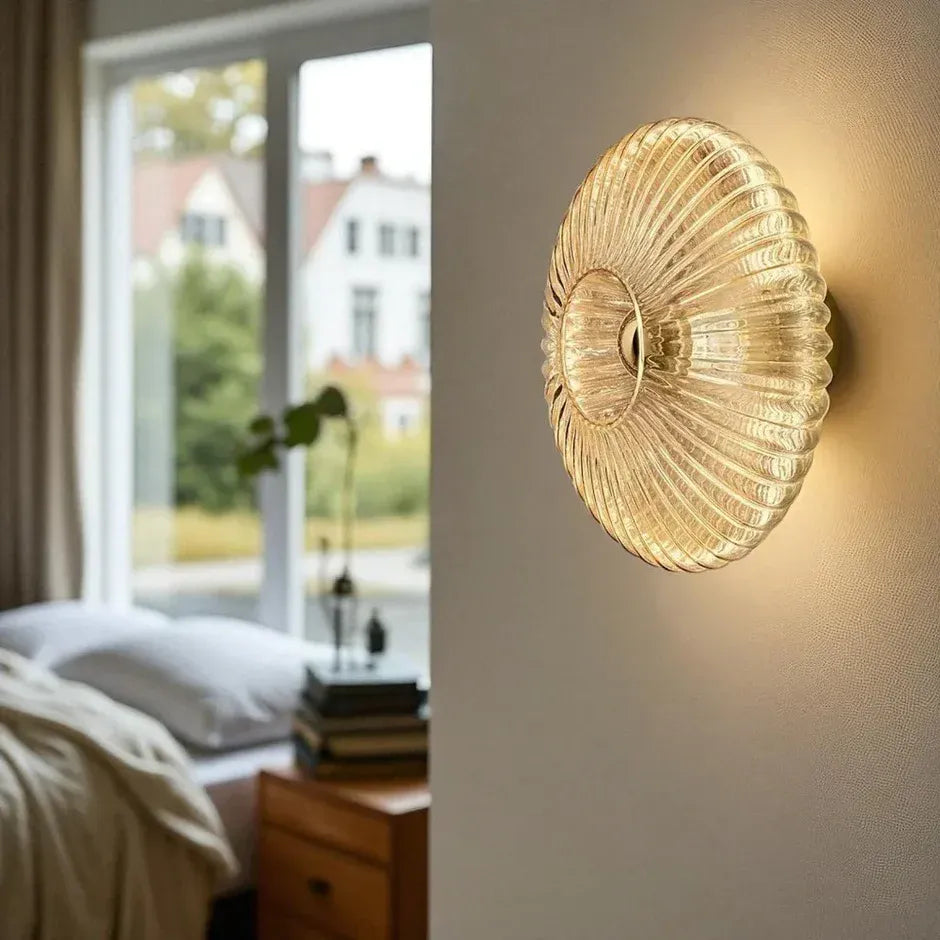 Milos | Applique Murale Verre Strié Design Moderne Scandinave E27