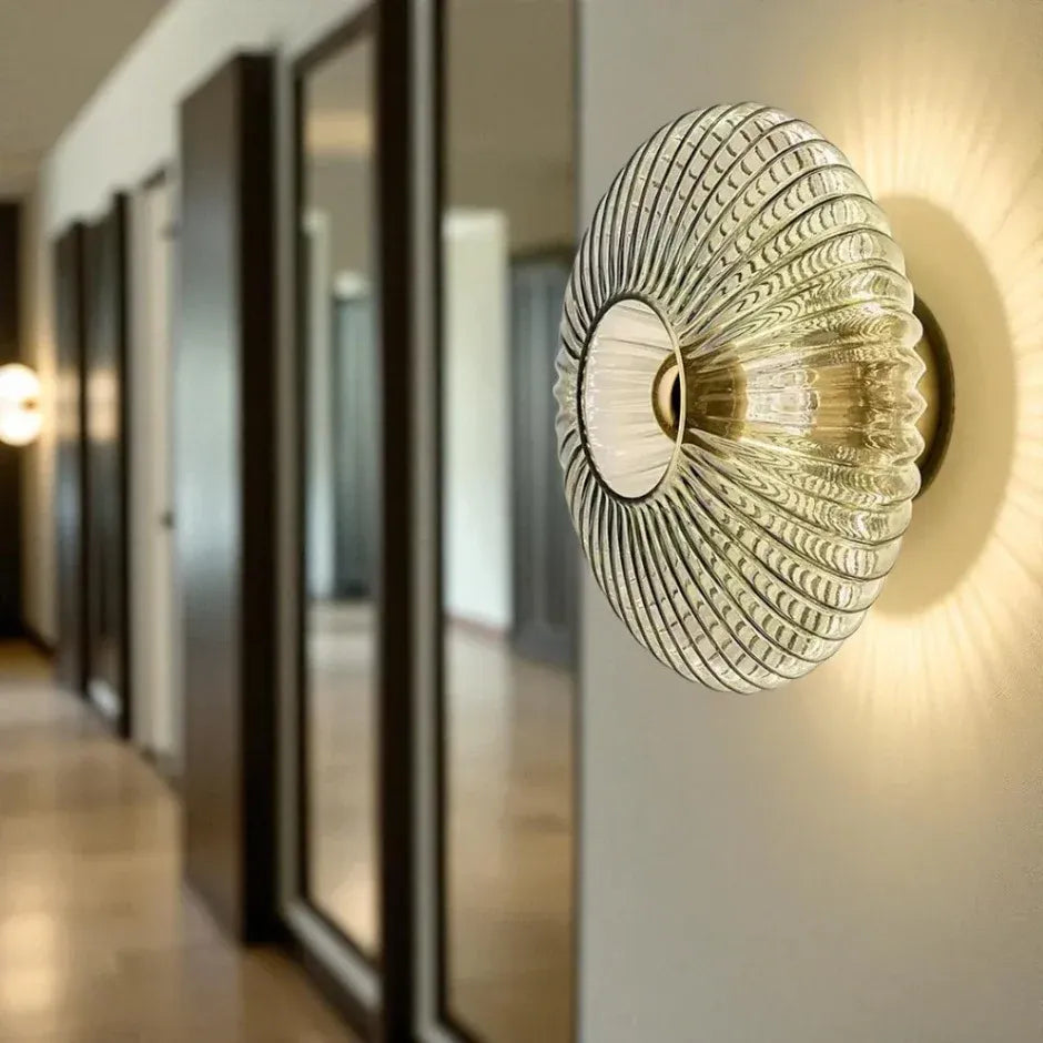 Milos | Applique Murale Verre Strié Design Moderne Scandinave E27