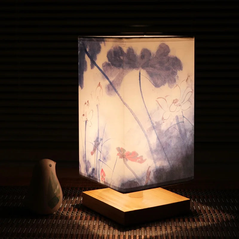 Kaze | Lampe de Table Zen Design Japonais Bois E27 Luminaire Design d'Intérieur