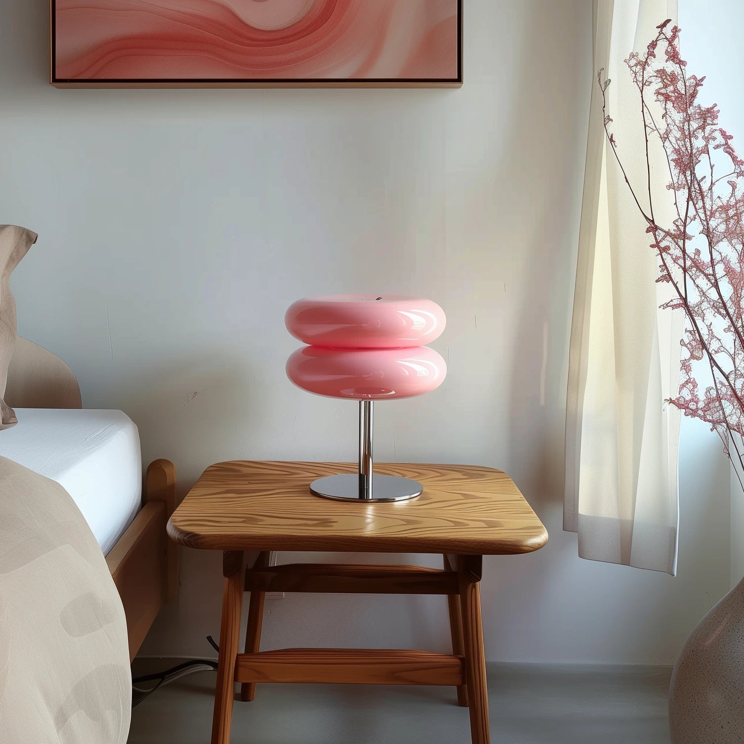 Aion | Lampe de Table Champignon Design en Verre soufflé LED USB
