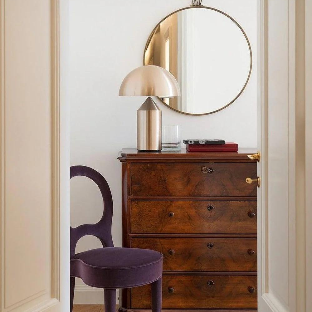 Aurelia | Lampe de Table Champignon Design en Laiton Brossé