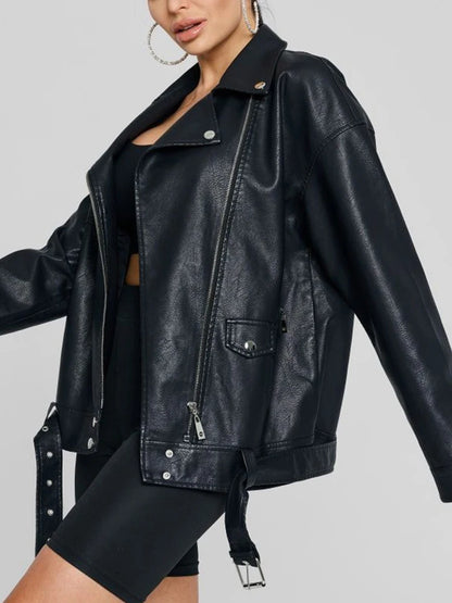 AMÉLIE | Blouson Biker en Cuir Tendance