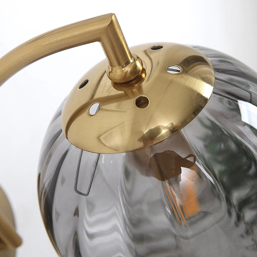 Kyoto | Applique Murale Laiton Verre Strié Design Moderne