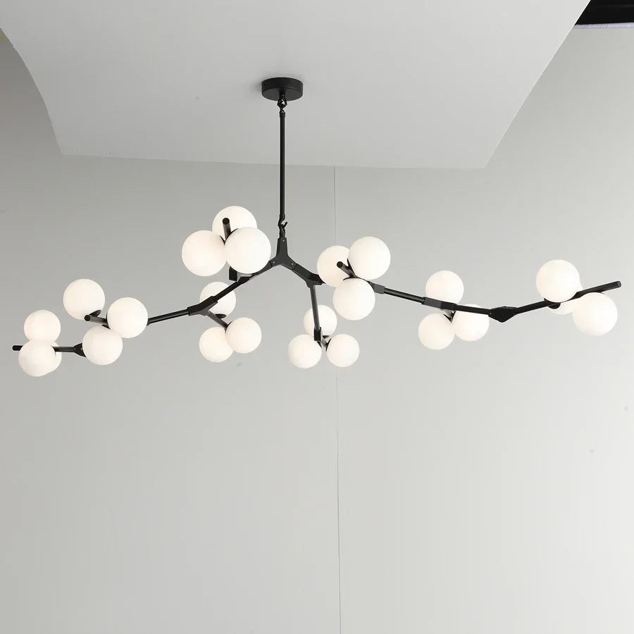 Lami | Lustre Branche Design Moderne Structure Laiton Verre Dépoli G9