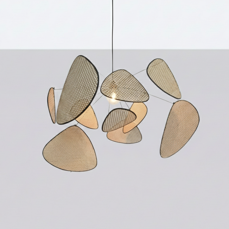 Oona | Suspension Design Mobile en Rotin Canné Style Organique