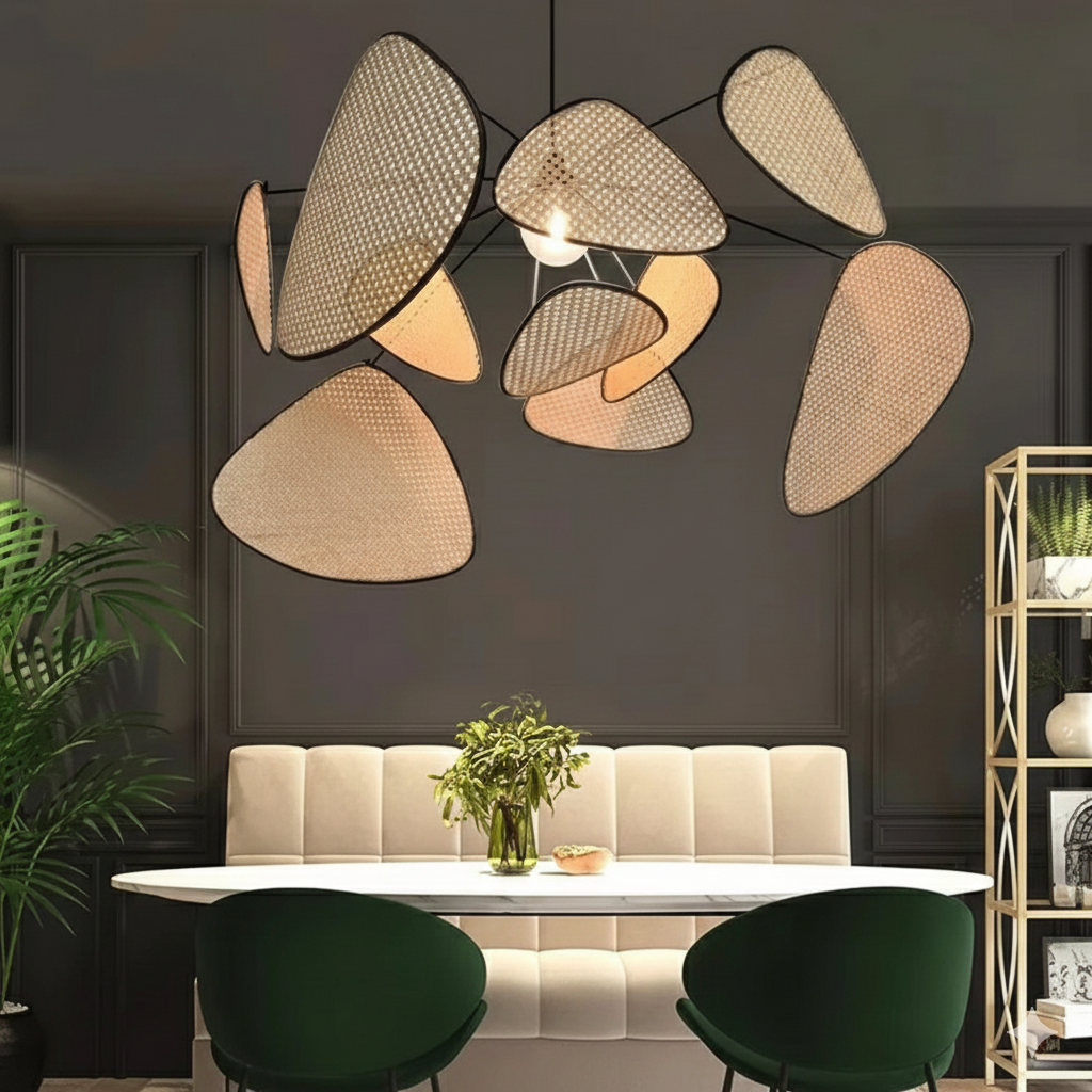 Oona | Suspension Design Mobile en Rotin Canné Style Organique