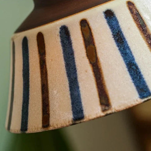 Mora | Suspension Design Céramique à Rayures Style Artisanat Moderne