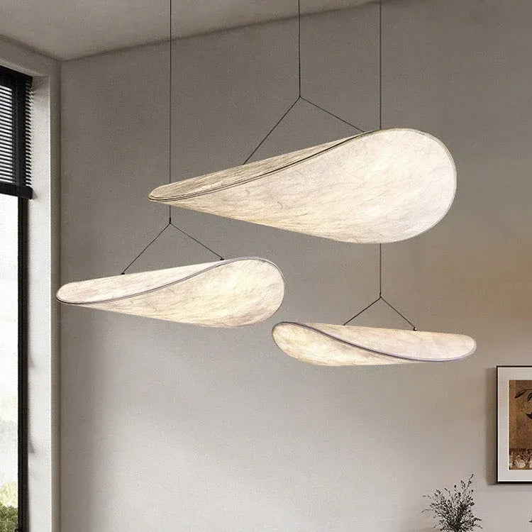 Solis | Suspension Design Nuage en Soie LED avec Hauteur Ajustable