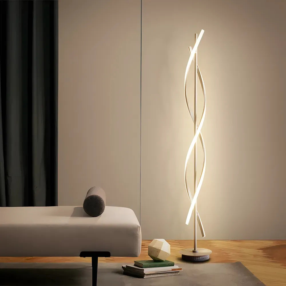 Helix | Lampadaire Design LED Spirale Salon Moderne Variable avec Télécommande