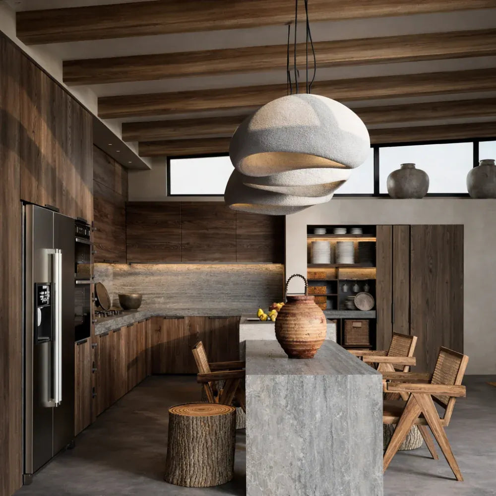 Oria | Suspension Design Organique Texture Pierre Salon Design Moderne