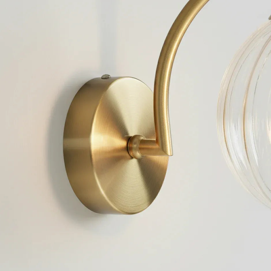 Kyoto | Applique Murale Laiton Verre Strié Design Moderne