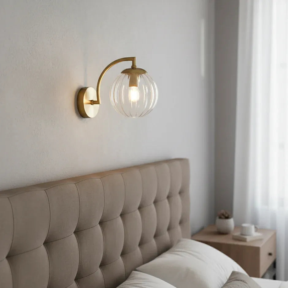 Kyoto | Applique Murale Laiton Verre Strié Design Moderne