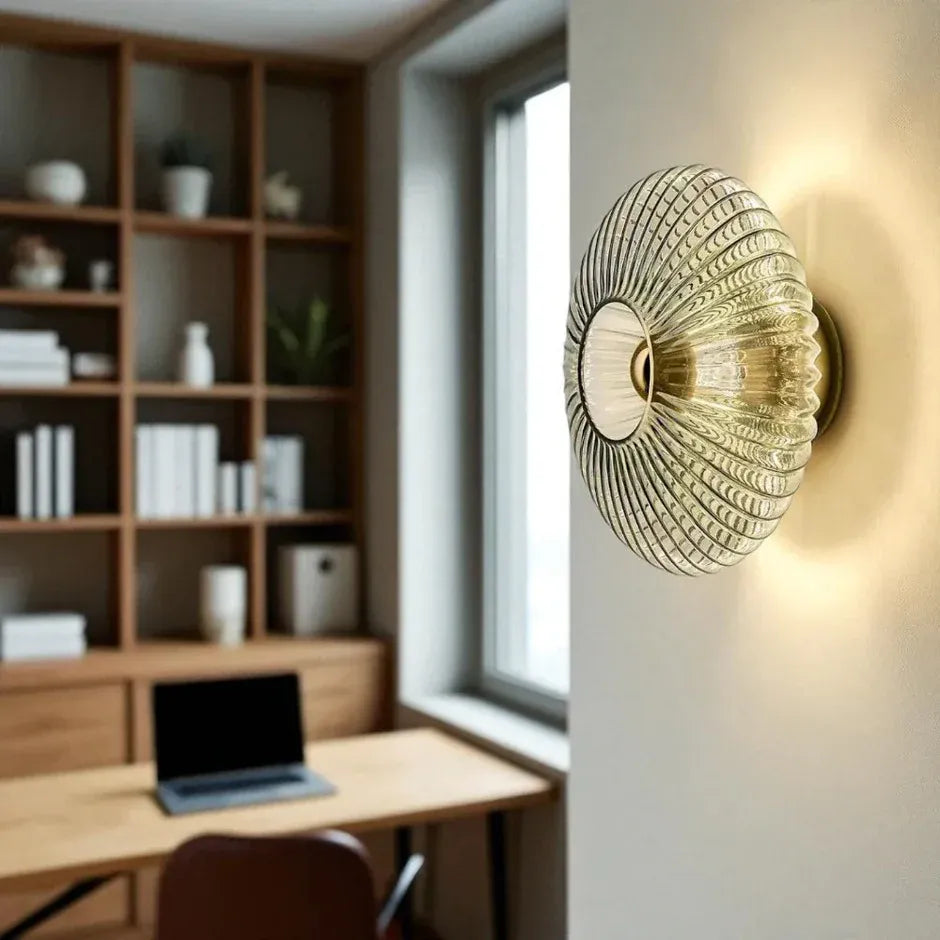 Milos | Applique Murale Verre Strié Design Moderne Scandinave E27