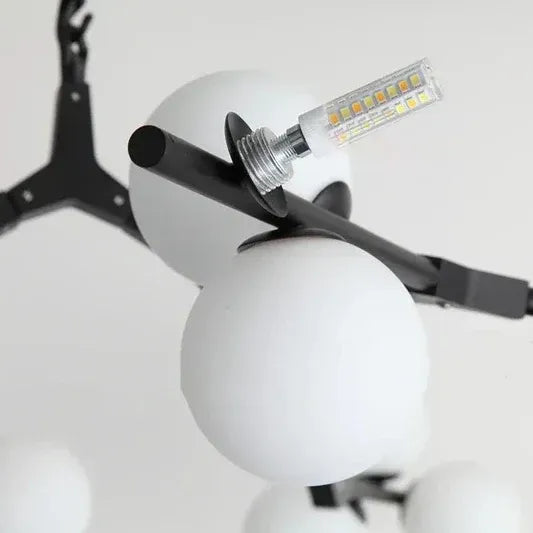 Lami | Lustre Branche Design Moderne Structure Laiton Verre Dépoli G9